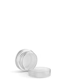 Small Recyclable Clear Plastic Jars w/ Lids & White Silicone Inserts