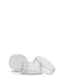 Small Recyclable Clear Plastic Jars w/ Lids & White Silicone Inserts