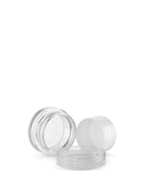 Small Recyclable Clear Plastic Jars w/ Lids & White Silicone Inserts