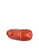 Child Resistant | Push & Turn Plastic Amber Oval Bottles w/ White Ribbed Caps