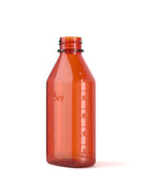 Child Resistant | Push & Turn Plastic Amber Oval Bottles w/ White Ribbed Caps