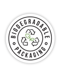 Biodegradable Packaging Symbol 1in Circular Sticker Labels 1in | 1000 Count White Green Earth Packaging - 1