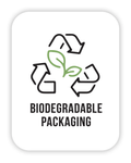 Biodegradable Packaging Symbol 0.375in x 5in Rectangular Sticker Labels 0.375in x 5in | White Green Earth Packaging - 1