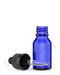Child Resistant | Glass Tincture Bottles w/ Black Ribbed Dropper Caps Blue 15mL | Green Earth Packaging - 17