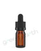 Child Resistant | Glass Tincture Bottles w/ Black Ribbed Dropper Caps Amber 5mL | Green Earth Packaging - 2
