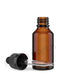 Child Resistant Glass Tincture Bottles w/ Black Ribbed Dropper Caps | Amber - SMPL-GDCRA30 - Green Earth Packaging - 1