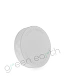 Child Resistant | Push Turn Flat Ribbed Matte Plastic 63/400 Lids w/ Text & Liner 63-400 | White Green Earth Packaging - 2