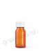 Child Resistant Push & Turn Plastic Amber Oval Bottles w/ White Ribbed Caps | 1 Oz - Amber | Sample Green Earth Packaging - 1