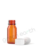 Child Resistant Push & Turn Plastic Amber Oval Bottles w/ White Ribbed Caps | 1 Oz - Amber | Sample Green Earth Packaging - 2