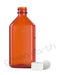 Child Resistant Push & Turn Plastic Amber Oval Bottles w/ White Ribbed Cap | 12 Oz - Amber | Sample Green Earth Packaging - 1