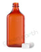 Child Resistant Push & Turn Plastic Amber Oval Bottles w/ White Ribbed Cap | 16 Oz - Amber | Sample Green Earth Packaging - 1