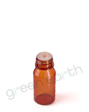 Child Resistant | Push & Turn Plastic Amber Oval Bottles w/ White Ribbed Caps 1 Oz | Oral Adapter Green Earth Packaging - 4