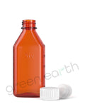 Child Resistant | Push & Turn Plastic Amber Oval Bottles w/ White Ribbed Caps 4 Oz | Oral Adapter Green Earth Packaging - 23