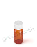 Child Resistant | Push & Turn Plastic Amber Oval Bottles w/ White Ribbed Caps 1 Oz | Oral Adapter Green Earth Packaging - 5
