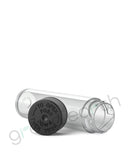 Child Resistant | Push & Turn Recyclable Plastic Tubes w/ Caps 84mm | 500 Count Clear w/ Black Cap Green Earth Packaging - 3
