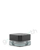 Qube | Child Resistant | Small Square Glass Jars w/ Lids 5mL | Clear with Black Lid Green Earth Packaging - 2