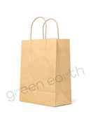 Recyclable Brown Kraft Paper Shopping Bags w/ Handles 8.03in x 10.07in | 250 Count Brown Green Earth Packaging - 1