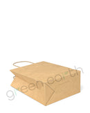 Recyclable Brown Kraft Paper Shopping Bags w/ Handles 8.03in x 10.07in | 250 Count Brown Green Earth Packaging - 3
