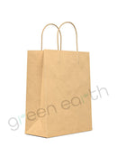 Recyclable Brown Kraft Paper Shopping Bags w/ Handles 8.03in x 10.07in | 250 Count Brown Green Earth Packaging - 5
