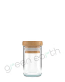 Straight Sided Clear Glass Jars w/ Wooden Lids | 1 Oz - Clear | Sample Green Earth Packaging - 1