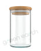 Straight Sided Clear Glass Jars w/ Wooden Lids | 10 Oz - Clear | Sample Green Earth Packaging - 1