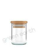 Straight Sided Clear Glass Jars w/ Wooden Lids | 2 Oz - Clear | Sample Green Earth Packaging - 1