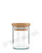 Straight Sided Clear Glass Jars w/ Wooden Lids | 2 Oz - Clear | Sample Green Earth Packaging - 1