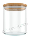 Straight Sided Clear Glass Jars w/ Wooden Lids 18 Oz | 40 Count Clear Green Earth Packaging - 13
