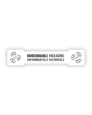 Tamper Evident | Biodegradable Packaging Symbol 0.5in x 2.75in Dogbone Sticker Labels | White Green Earth Packaging - 2