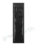 Tamper Evident | Glossy Opaque Mylar Bags w/ Tear Notch 2.5in x 9in | Black No Tear Notch Green Earth Packaging - 12