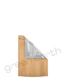 Tamper Evident Kraft Paper Mylar Bags w/ Windows | 3.6in x 5in - Brown | Sample Green Earth Packaging - 1